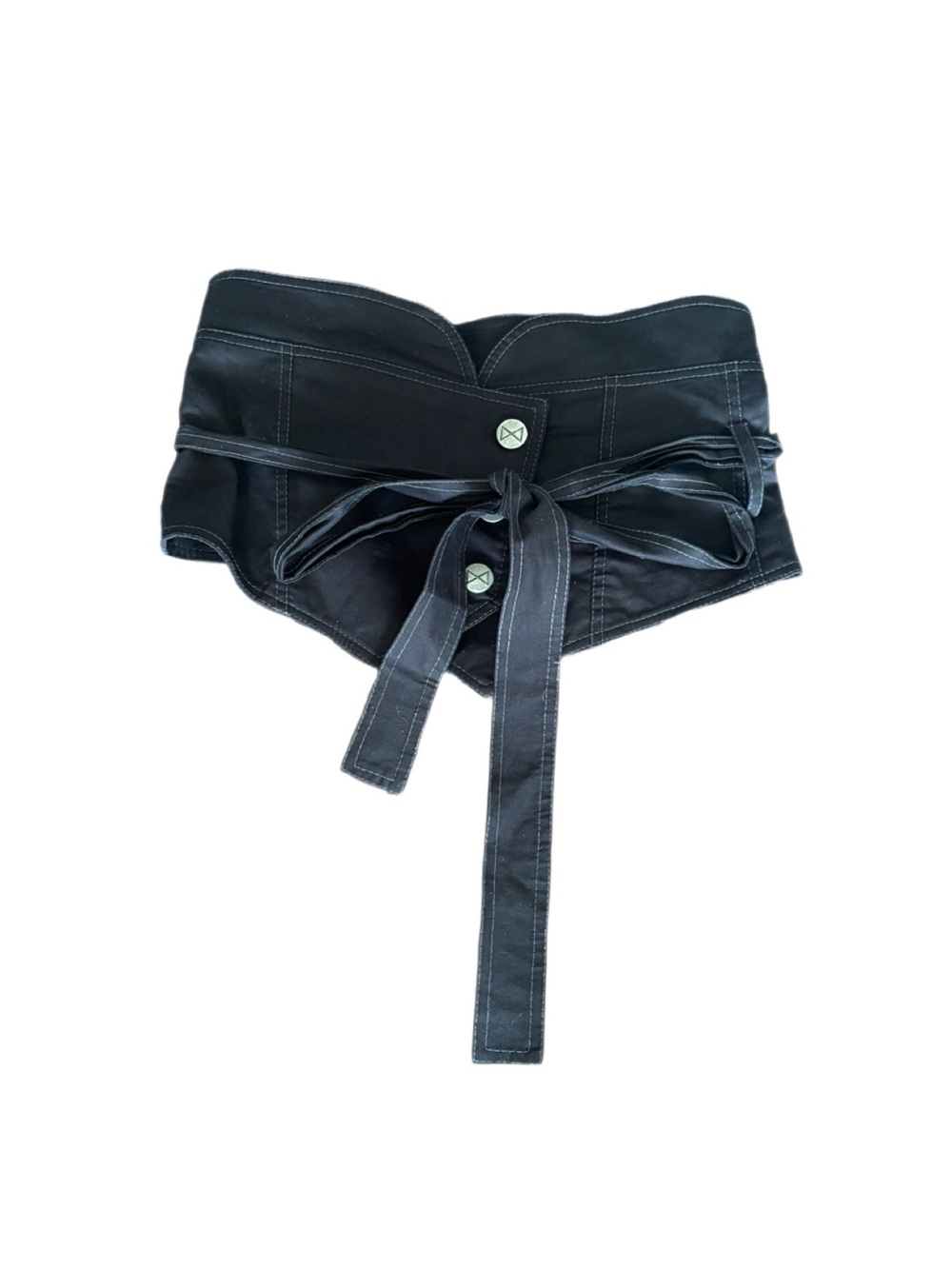 Metamorphoza Black Extravagant Waist Belt Corset Obi Tie Wrap – Size Small